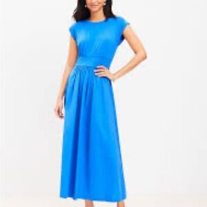 NWT LOFT Vibrant Blue Jersey Mixed Media Maxi Dress - S